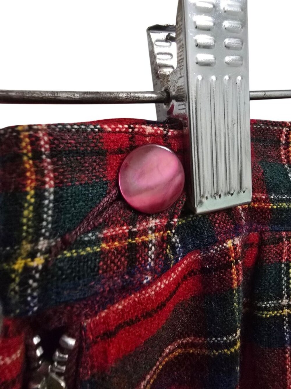 Vintage 50-60's Pendleton Tartan Red Plaid Virgin Wool A-Line Skirt Size 14 READ - Picture 8 of 10